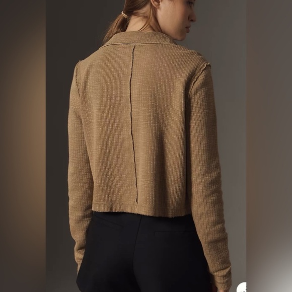 Anthropologie Pilcro Half Zip Ribbed Pullover Sweater Top - Picture 4 of 5